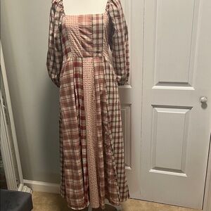 Elegant Plaid Long Sleeve Dress